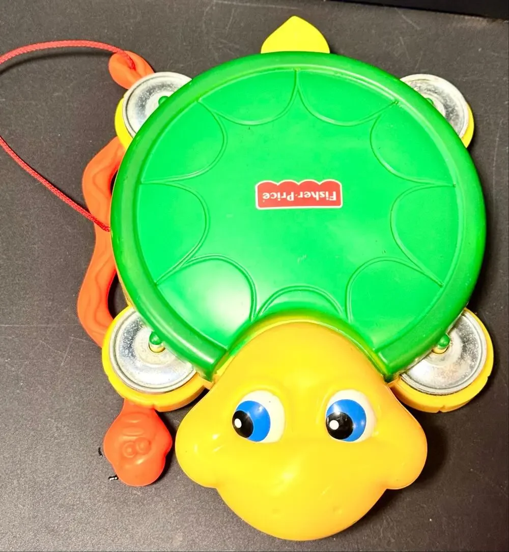 1999 Fisher Price Musical Turtle & Snake Tambourine Drum Preschool Music Toy